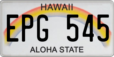 HI license plate EPG545