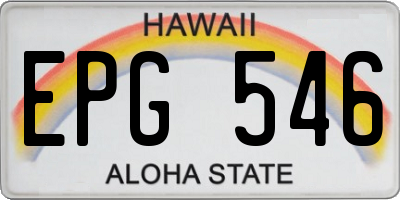 HI license plate EPG546