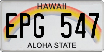 HI license plate EPG547