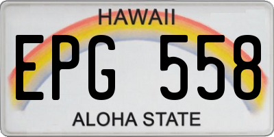 HI license plate EPG558