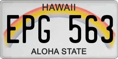 HI license plate EPG563