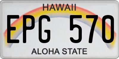 HI license plate EPG570