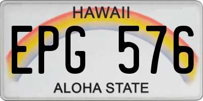 HI license plate EPG576