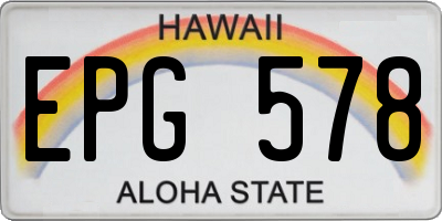 HI license plate EPG578