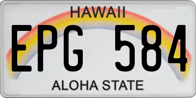 HI license plate EPG584