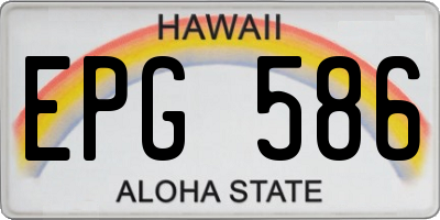 HI license plate EPG586