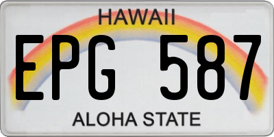 HI license plate EPG587