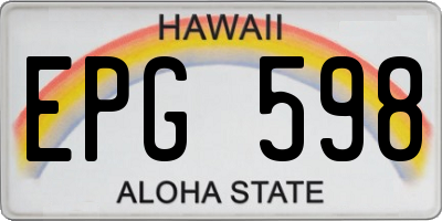 HI license plate EPG598