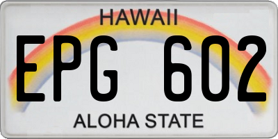 HI license plate EPG602