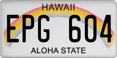HI license plate EPG604