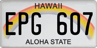 HI license plate EPG607