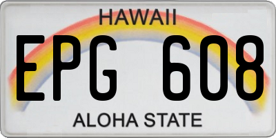 HI license plate EPG608