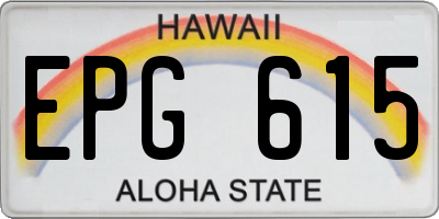 HI license plate EPG615