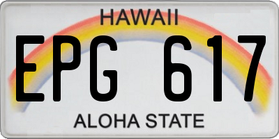HI license plate EPG617