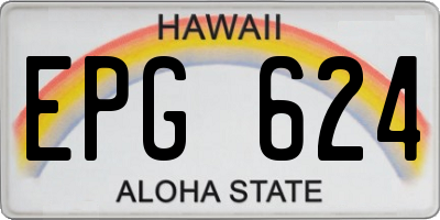 HI license plate EPG624