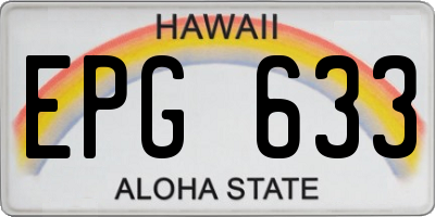 HI license plate EPG633