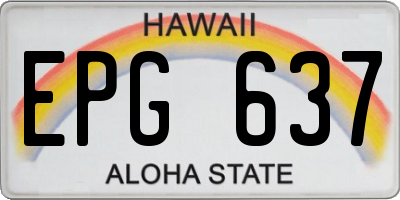HI license plate EPG637