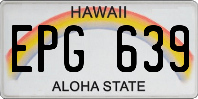 HI license plate EPG639