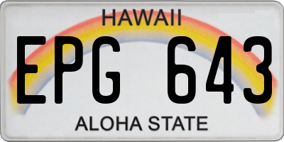 HI license plate EPG643