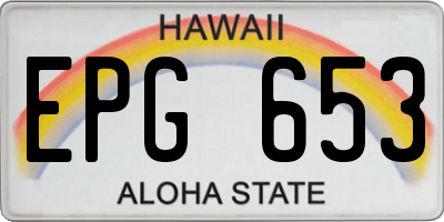 HI license plate EPG653