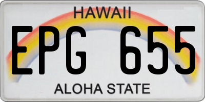 HI license plate EPG655