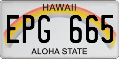 HI license plate EPG665