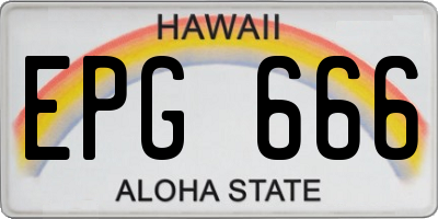 HI license plate EPG666