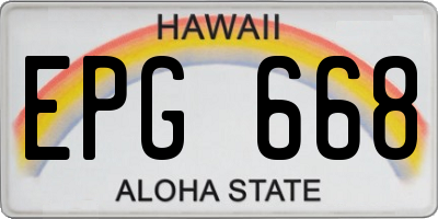 HI license plate EPG668
