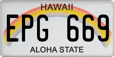 HI license plate EPG669