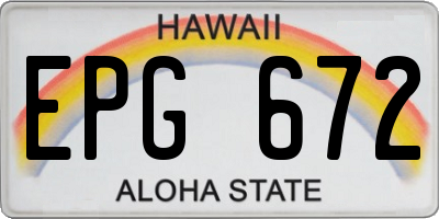 HI license plate EPG672