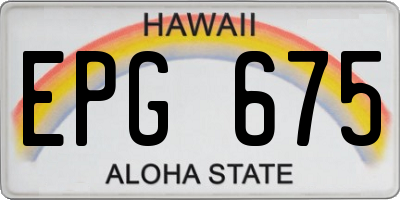 HI license plate EPG675