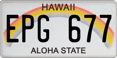 HI license plate EPG677