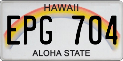 HI license plate EPG704