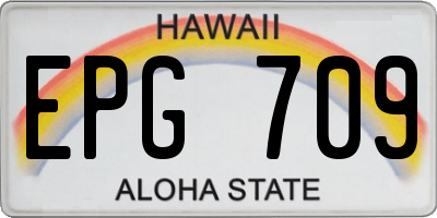 HI license plate EPG709