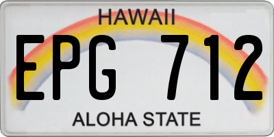 HI license plate EPG712