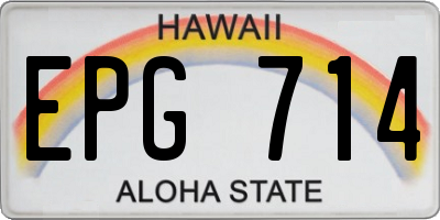 HI license plate EPG714