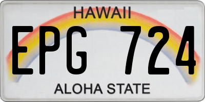HI license plate EPG724