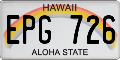 HI license plate EPG726
