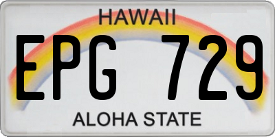 HI license plate EPG729