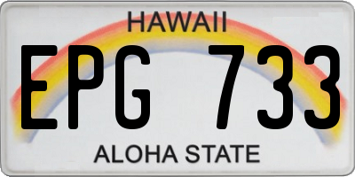 HI license plate EPG733