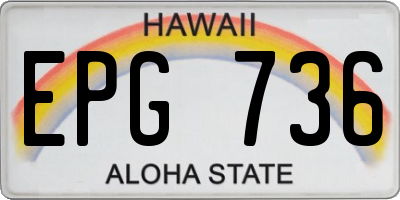 HI license plate EPG736