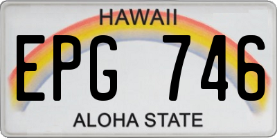 HI license plate EPG746