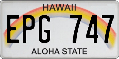 HI license plate EPG747