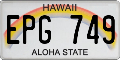 HI license plate EPG749