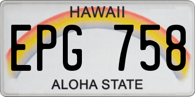 HI license plate EPG758