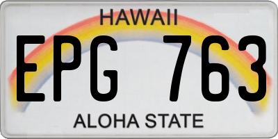 HI license plate EPG763