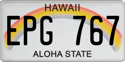 HI license plate EPG767