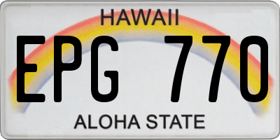 HI license plate EPG770