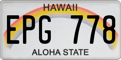HI license plate EPG778