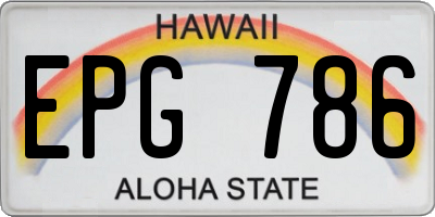 HI license plate EPG786